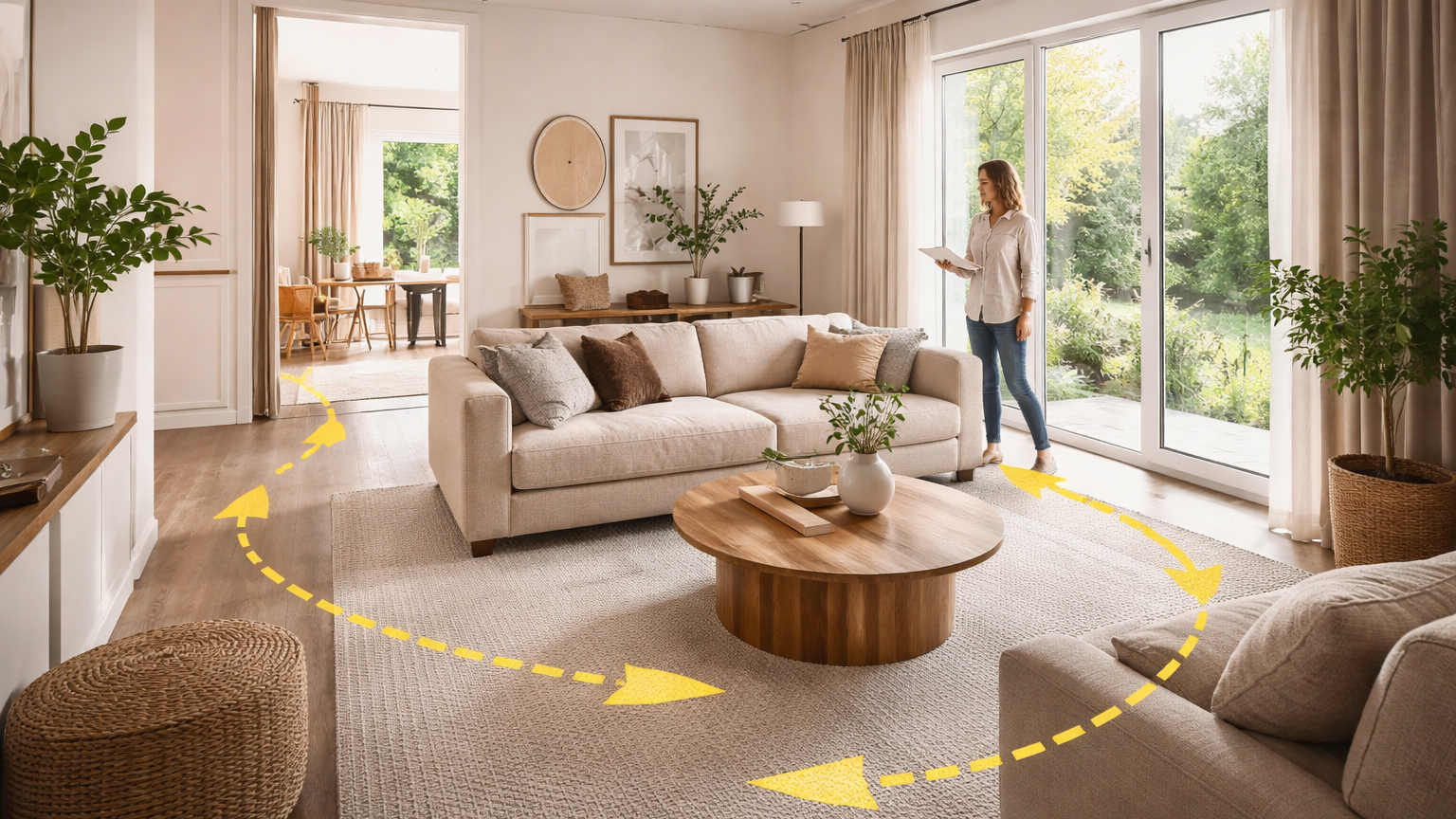 optimiser circulation salon mobilier et décoration yvelines